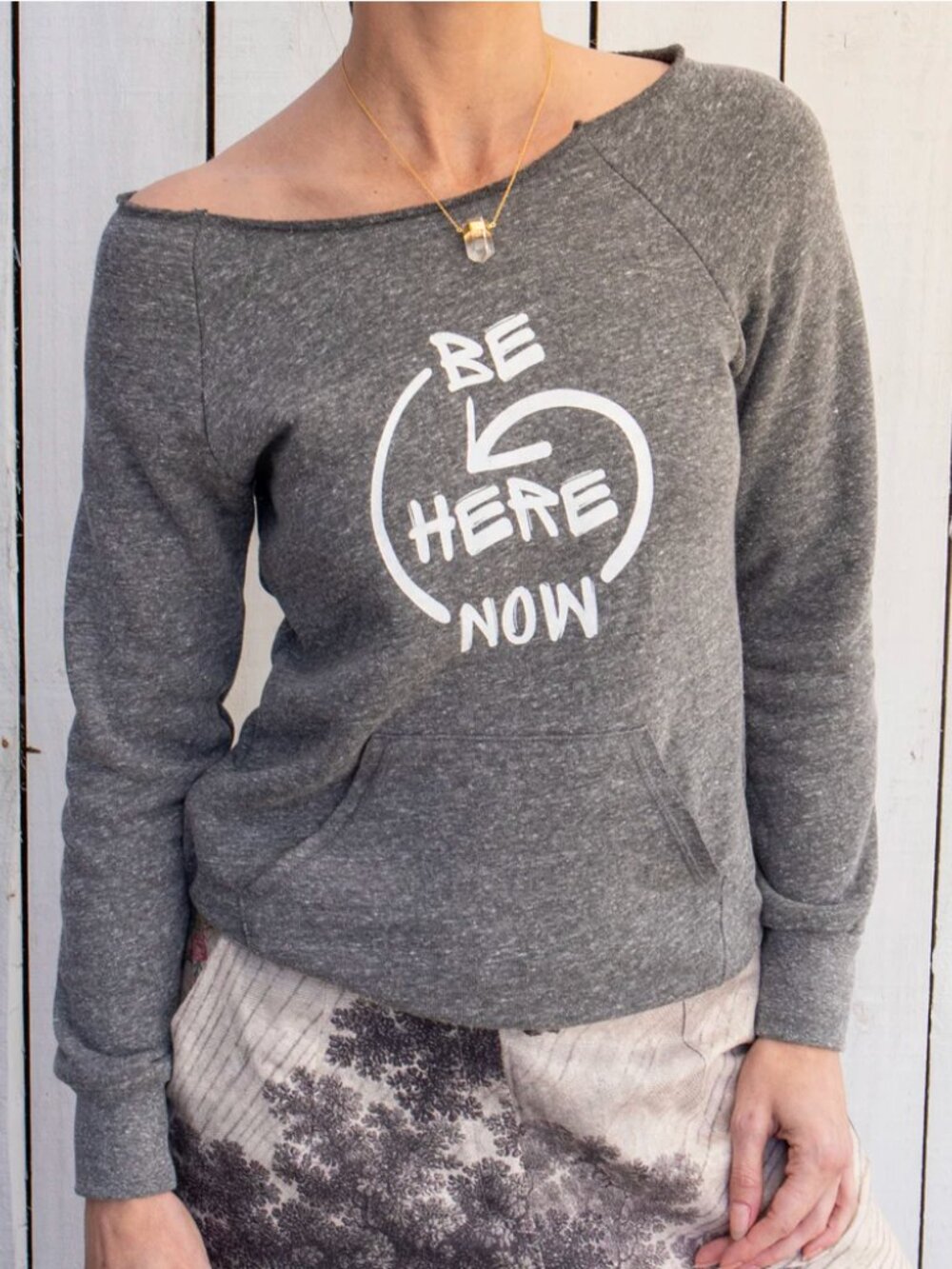 Super Love Tees Super Soft Charcoal Raw Edge Graphic Sweatshirt XL (fits like L)